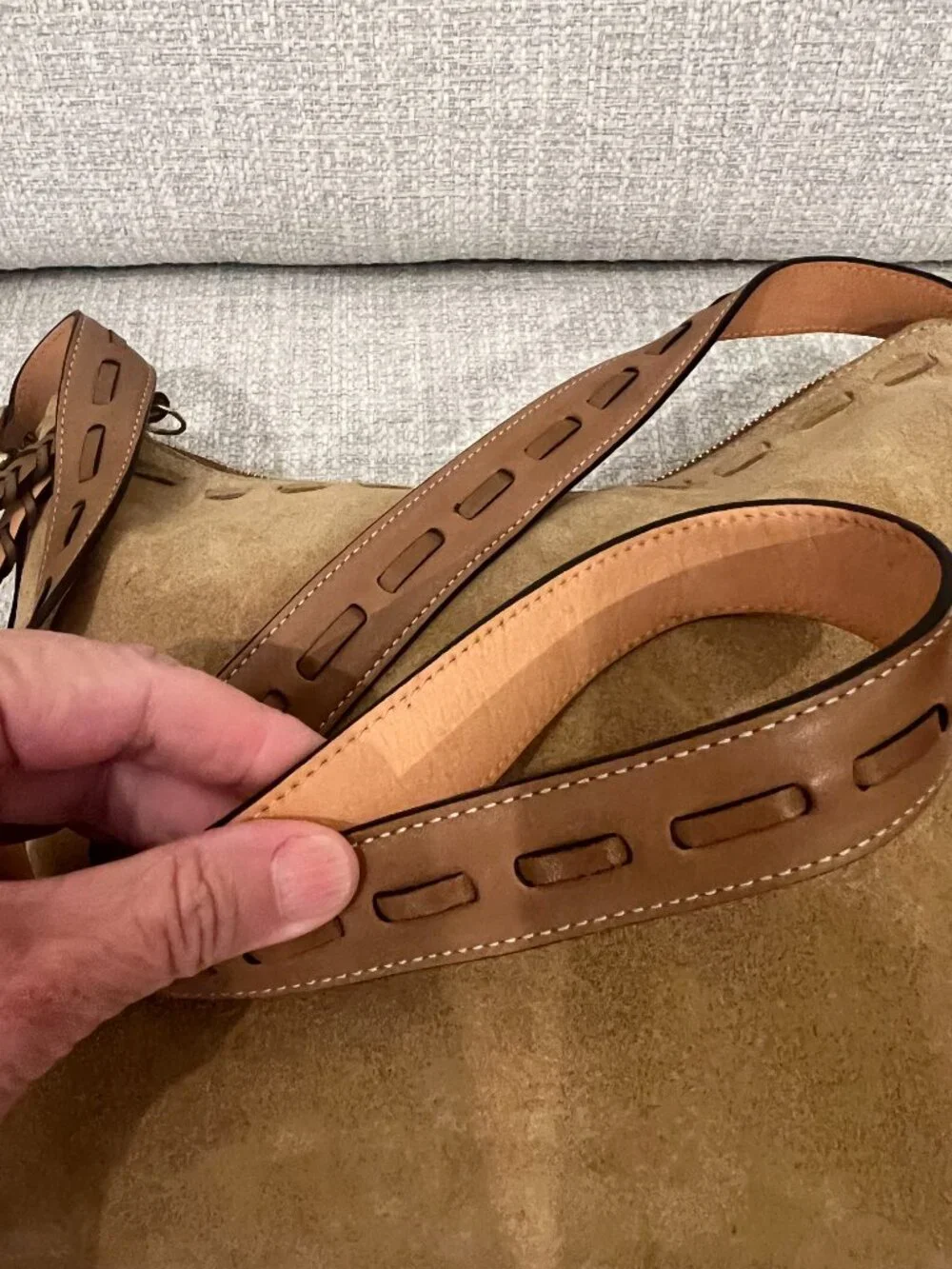 Vintage COACH Suede Leather Tan Messenger Shoulder Bag